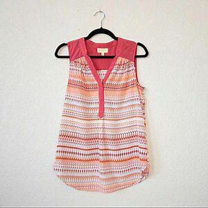 ModCloth Pink Geometric Print‎ Tunic Tank Top Size Small